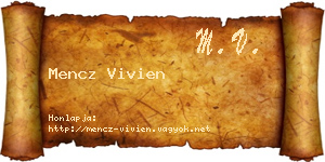 Mencz Vivien névjegykártya